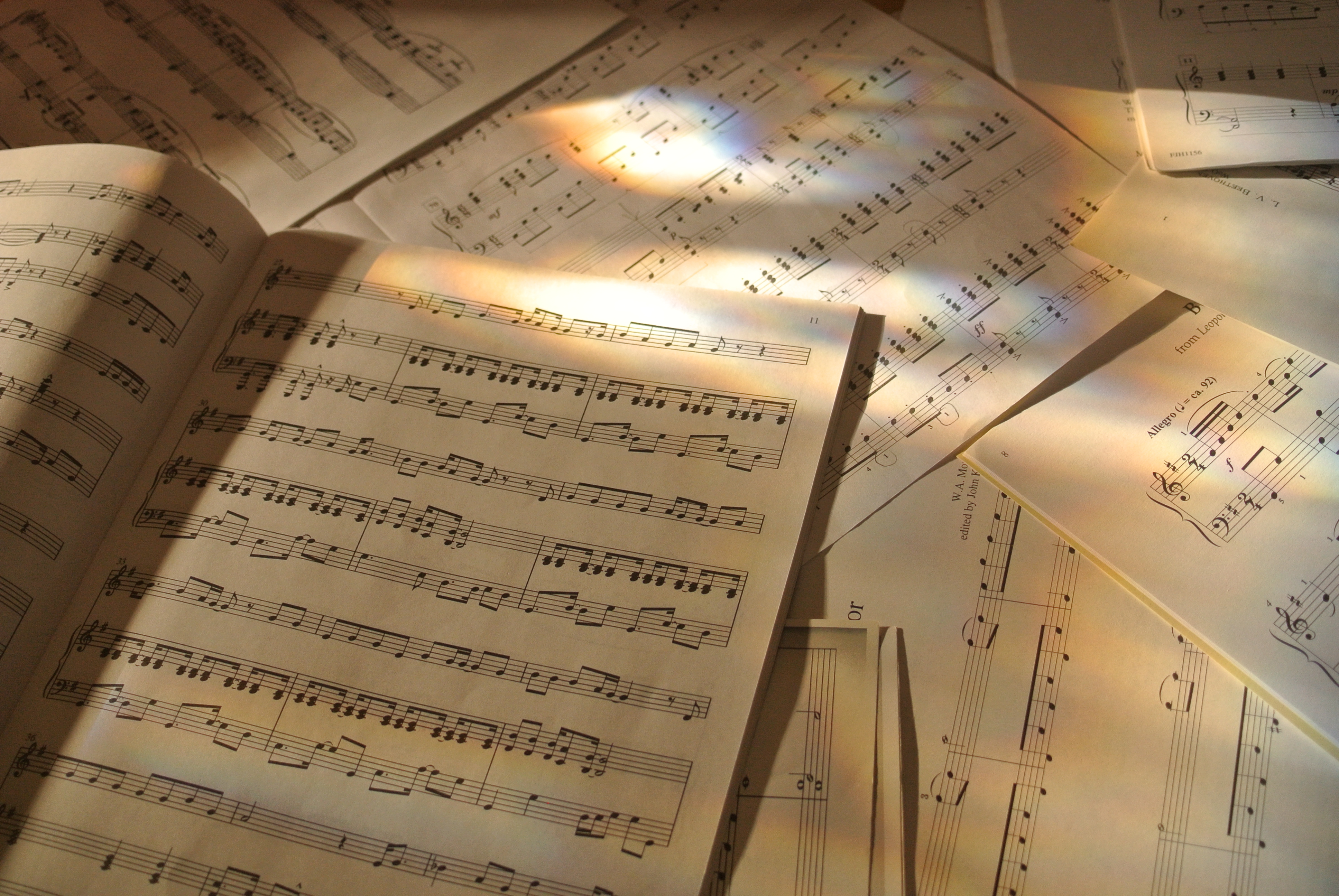 Scattered sheet music